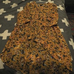 Floral Chiffon High-Low Blouse